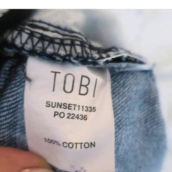 Tobi Sunset Pure Cotton Distressed Denim Shorts in Marina - Picture 12 of 12